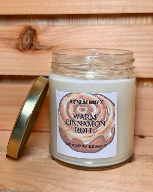 9oz Warm Cinnamon Roll Soy Candle