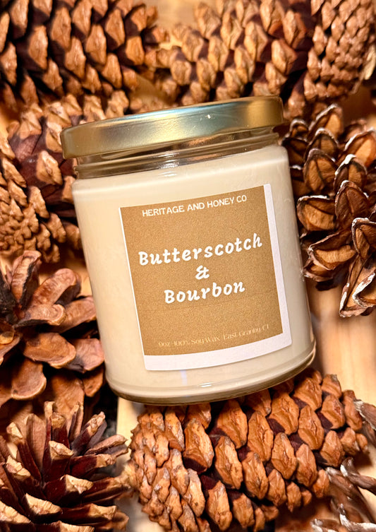 9oz Butterscotch Bourbon Soy Candle